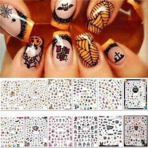 1000 Pcs Halloween Nail Decals Stickers, Self-Adhesive DIY Nail Art